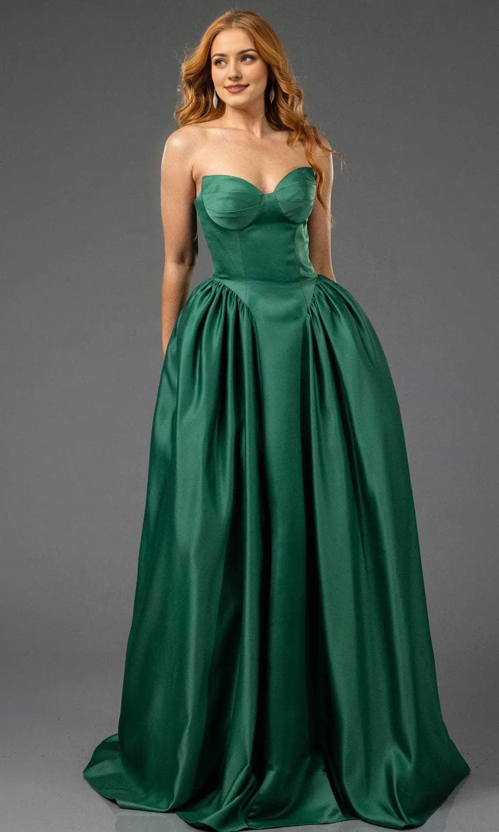 Sweetheart Gathered Green Waist Ballgown Sleeveless Off-the-shoulder Floor length Long Cocktail Dress Homecoming Dress Evening Dress Party Dress Prom Dress