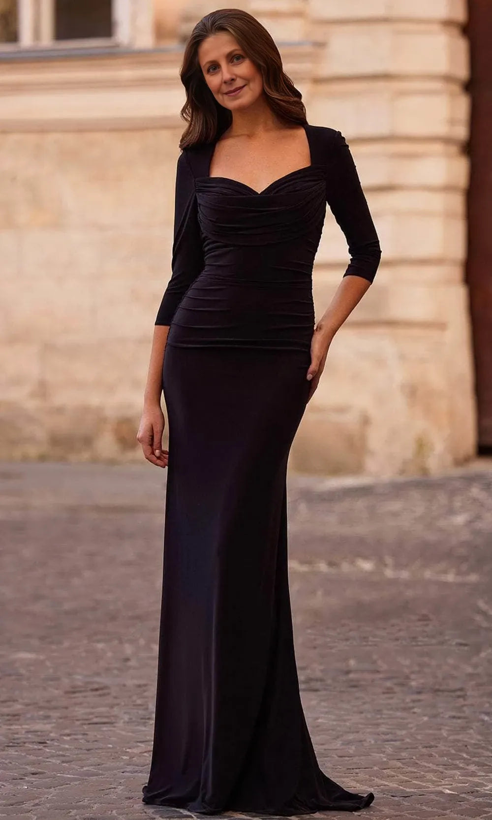 Sweetheart Long Sleeves Sheath Classic Floor length Mother of the Bride Dress Custom For Female guests