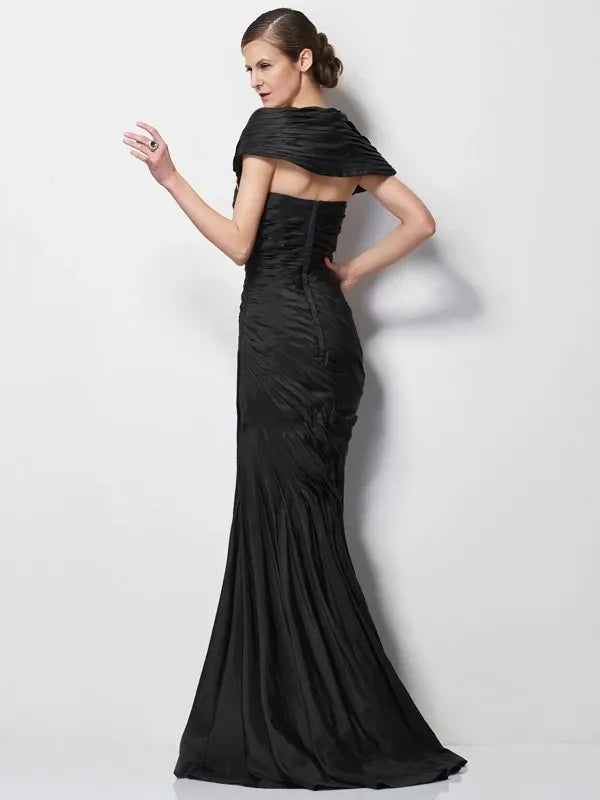 Sweetheart Short Sleeves Mermaid Taffeta Sweep Train With Beading Mother of the Bride Dresses