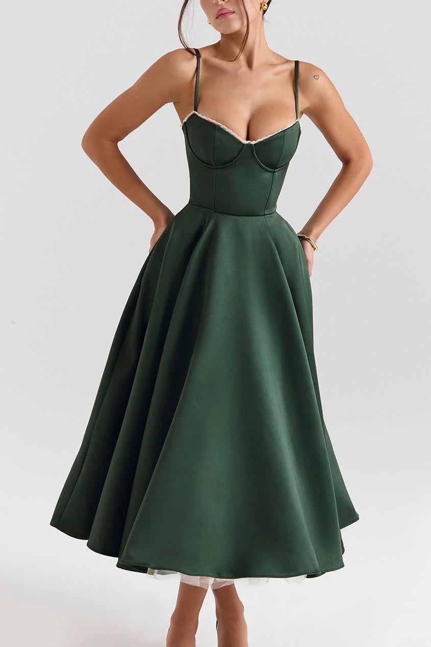 Sweetheart Sleeveless A-Line Formal Off the shoulder Tea length Party Dress Hot Sale For ladies