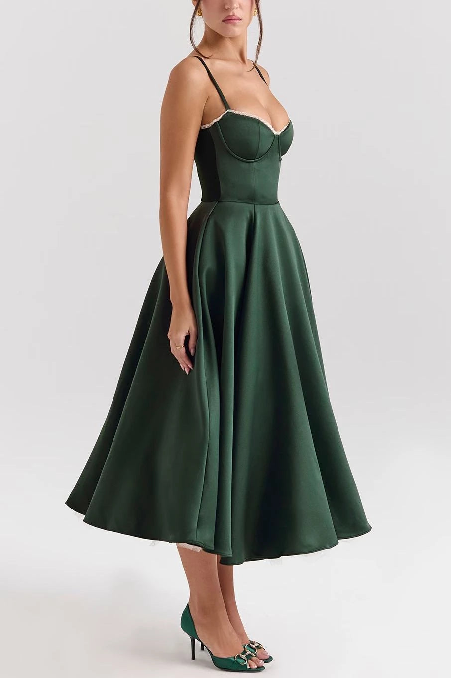 Sweetheart Sleeveless A-Line Formal Off the shoulder Tea length Party Dress Hot Sale For ladies