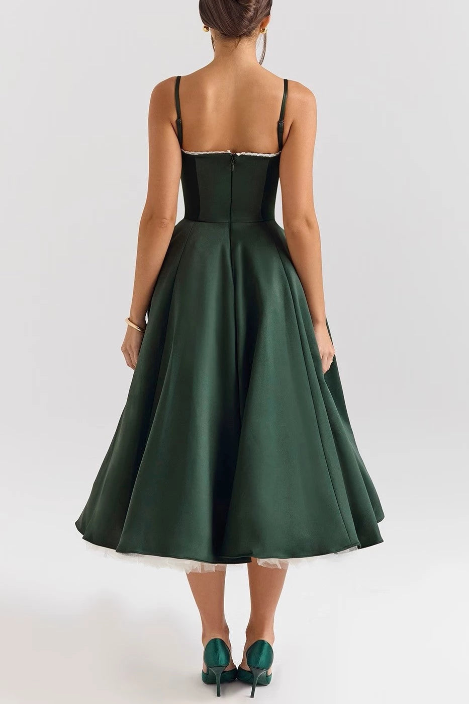 Sweetheart Sleeveless A-Line Formal Off the shoulder Tea length Party Dress Hot Sale For ladies