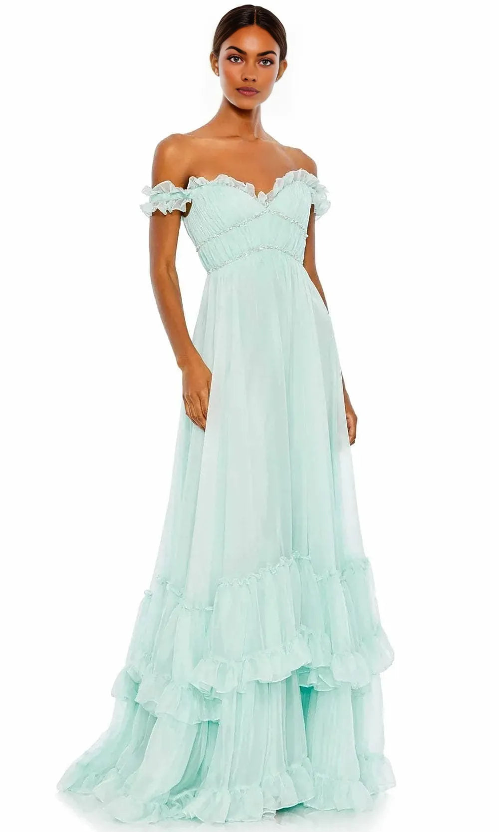 Sweetheart Sleeveless A-Line Poofy Off the shoulder Floor Length Prom Dress For Sale For Ladies