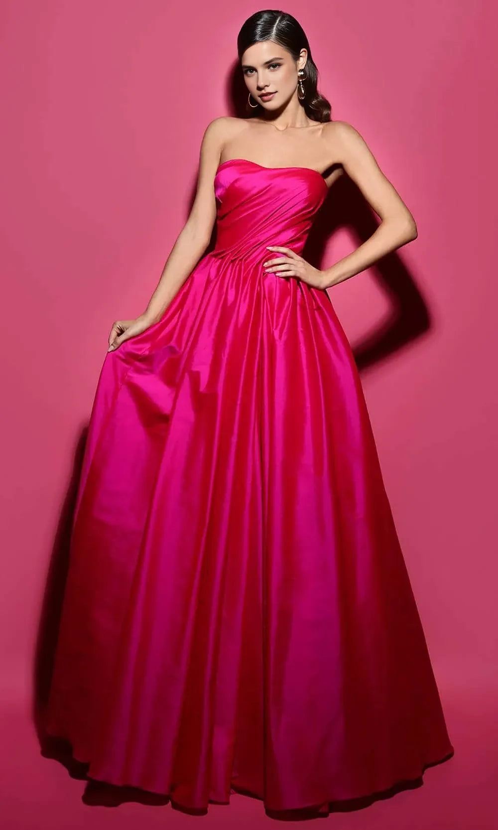 Sweetheart Sleeveless A-Line Romantic Fuchsia Off the shoulder Floor length Prom Dress For Sale For Women