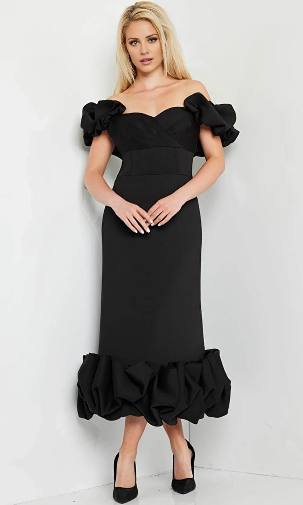 Sweetheart Sleeveless Column Formal Off the shoulder Tea-Length Prom Dress For Sale For Ladies