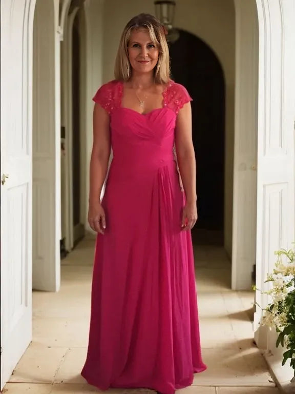 Sweetheart Sleeveless Sheath With Beading Floor-Length Chiffon Mother Of The Bride Dresses