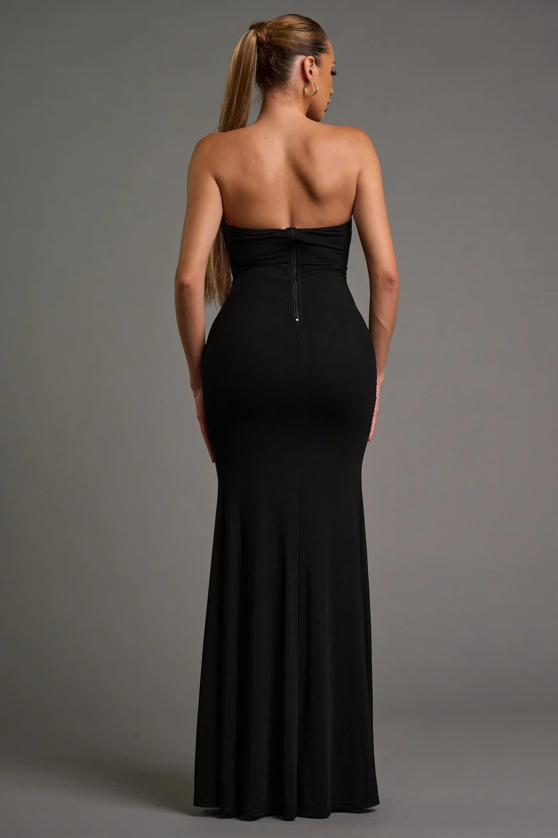 Textured Mermaid Strapless Sleeveless Open Back Floor Length For Sale Prom Dress