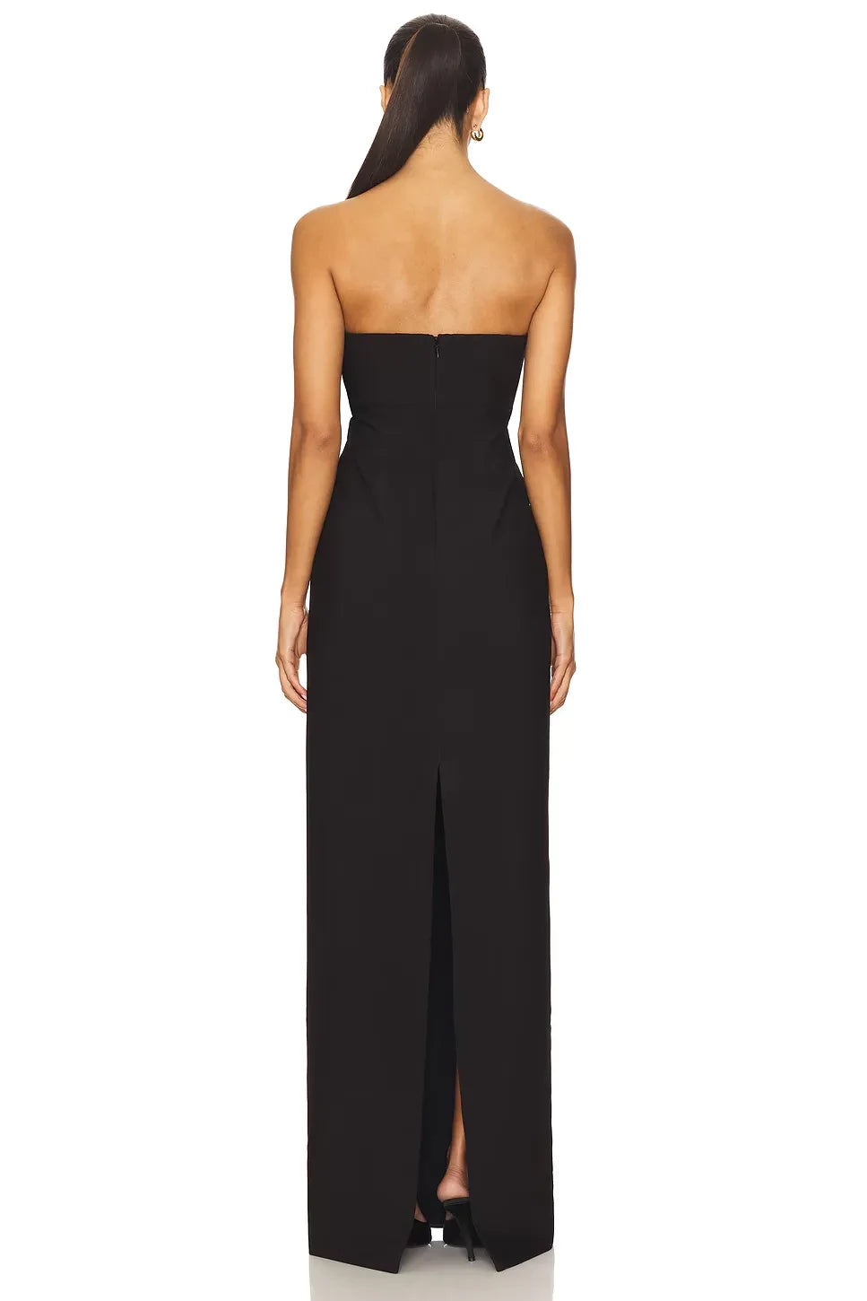 Trendy Sheath Strapless Sleeveless Open Back Floor Length Evening Dress