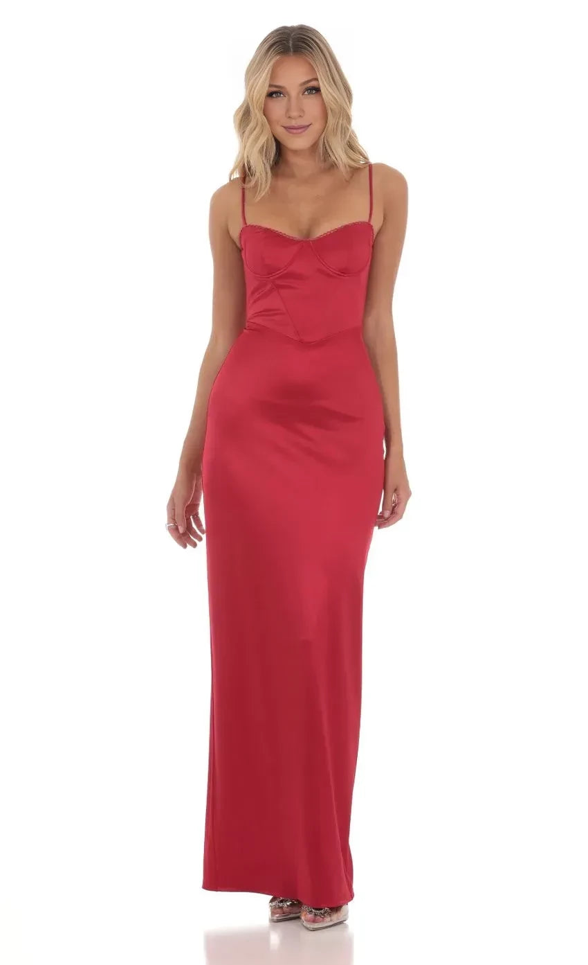Trendy Sheath Sweetheart Neck Spaghetti Strap Plain Back Floor Length Evening Dress