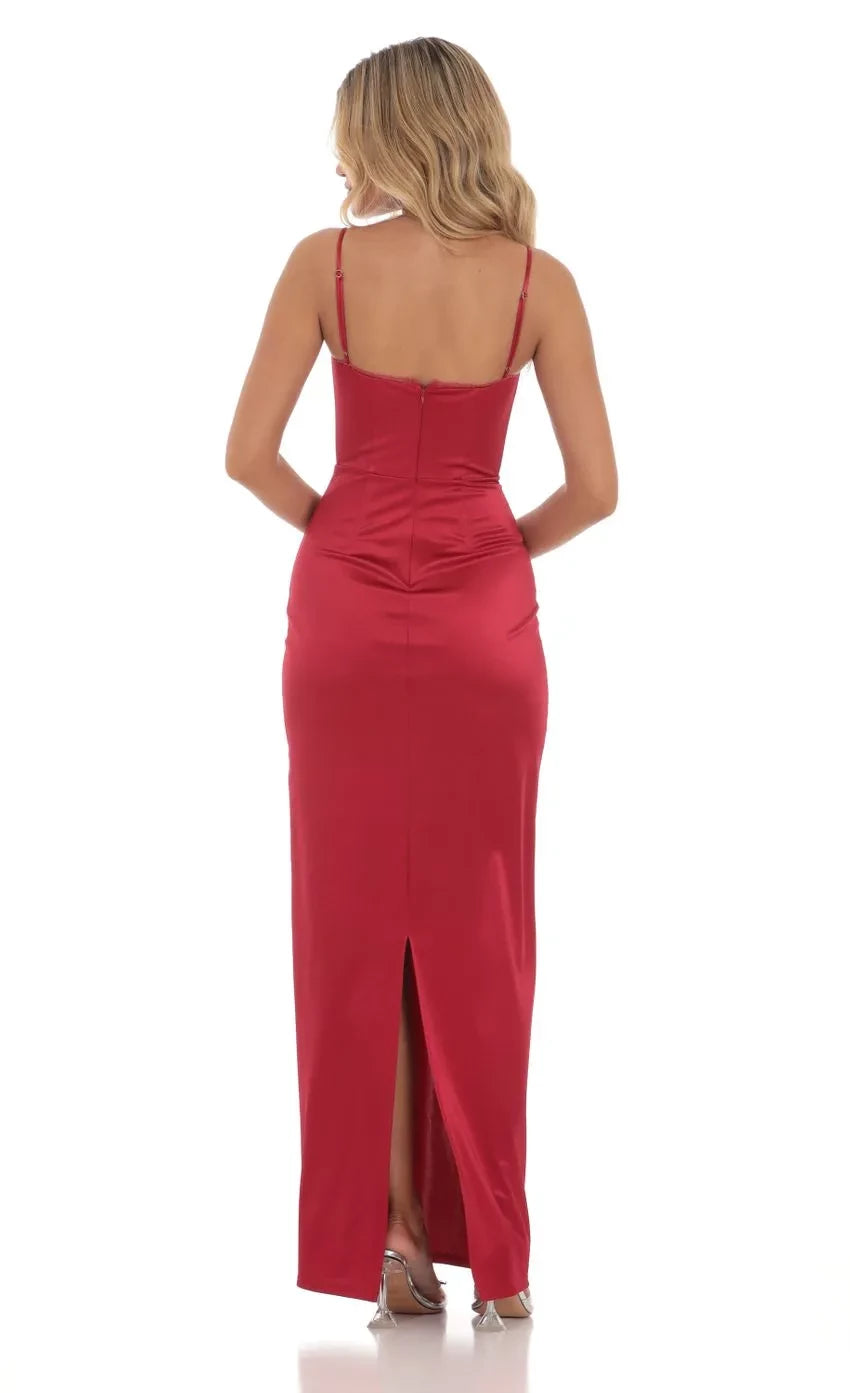 Trendy Sheath Sweetheart Neck Spaghetti Strap Plain Back Floor Length Evening Dress
