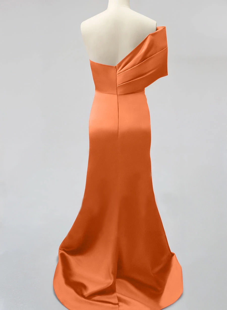 Trumpet One-Shoulder Sleeveless With Split Side Evening Dresses Prom Dress