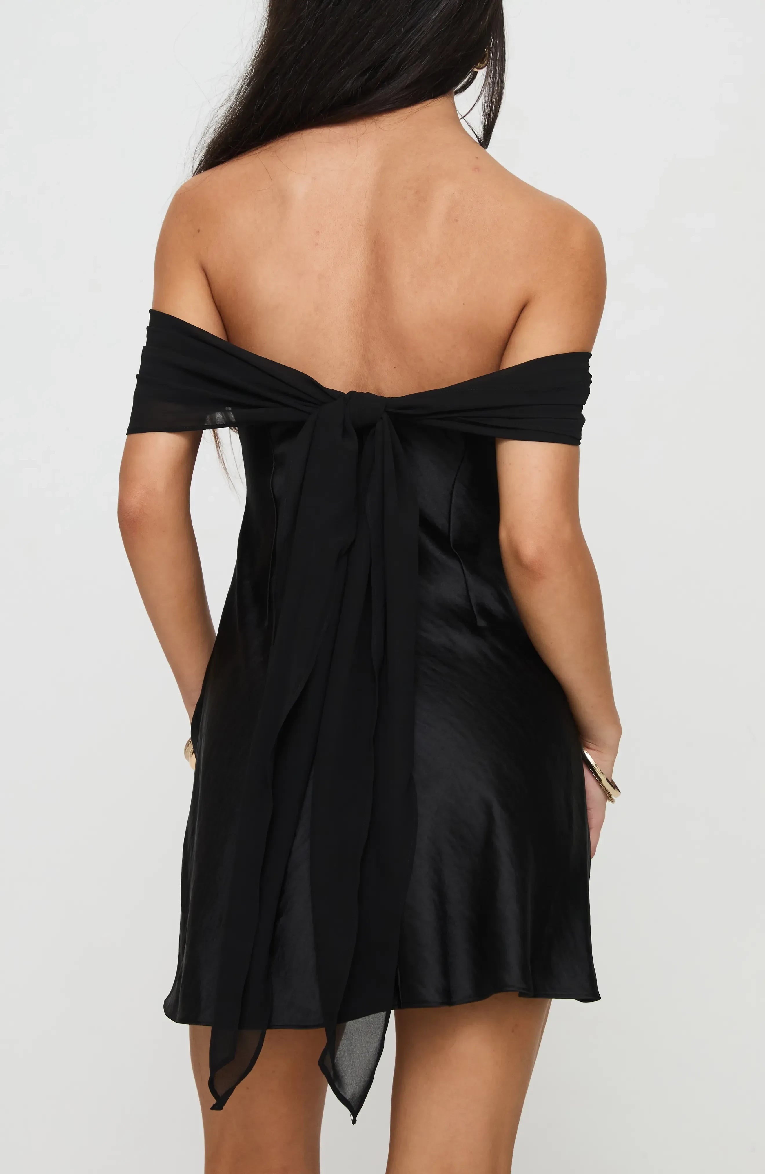 Unique A Line Off Shoulder Short Sleeve Bow Back Short Homecoming Dress