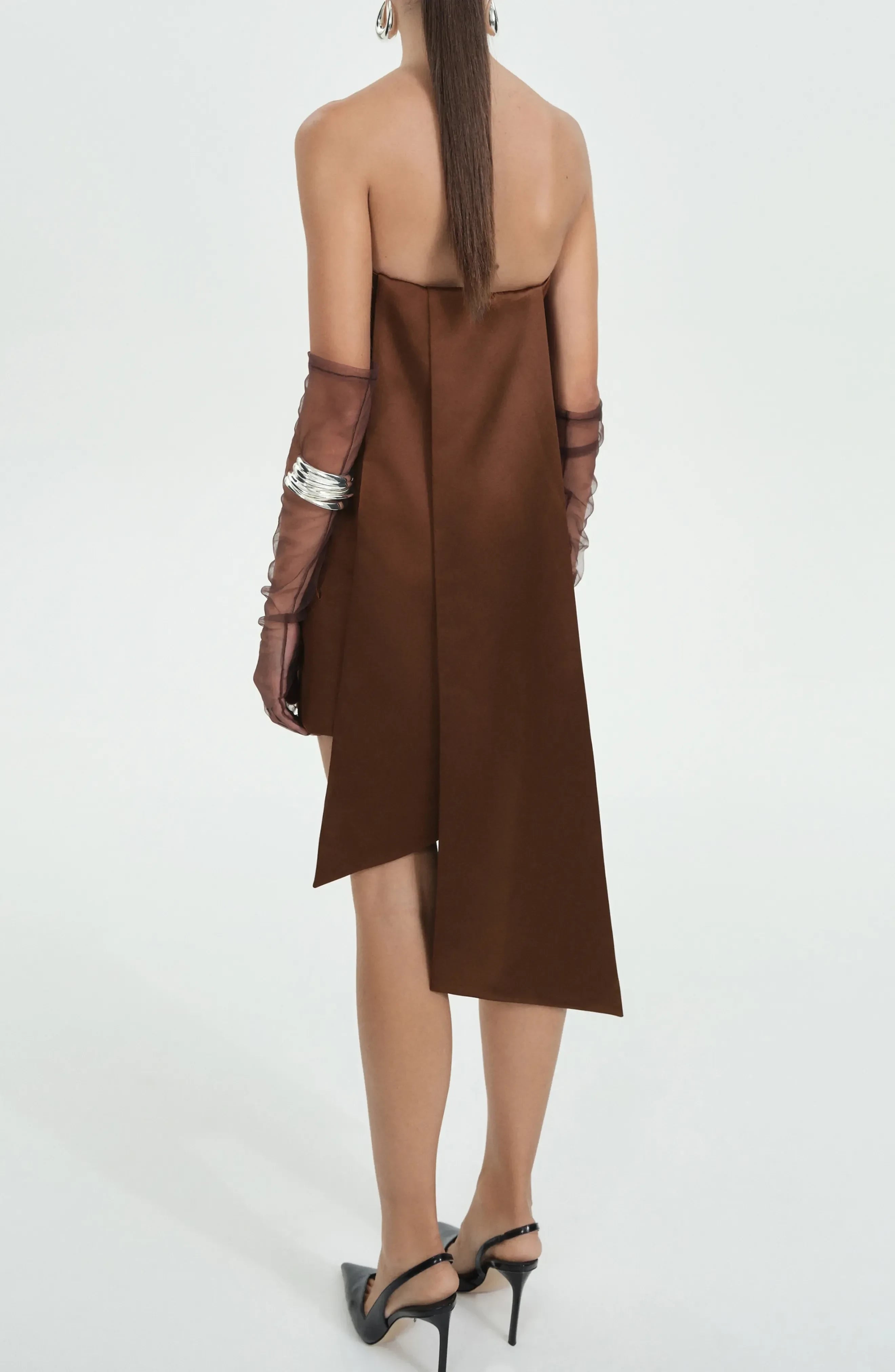 Unique Strapless Asymmetrical Sleeveless Zip Back Short Length Homecoming Dress