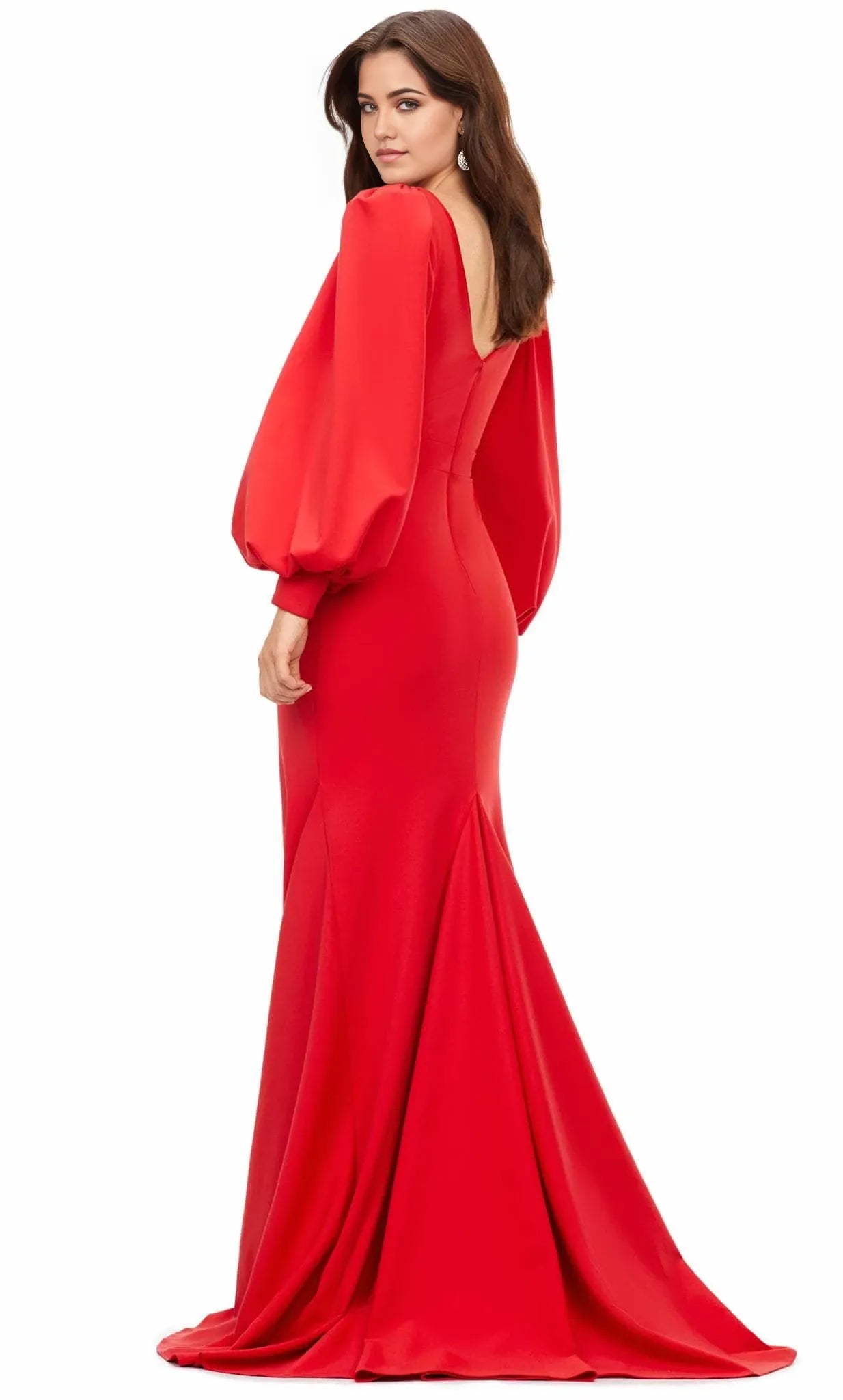 V-Neck Long Sleeves Mermaid Pretty Floor length Long Prom Dress For Sale For Women