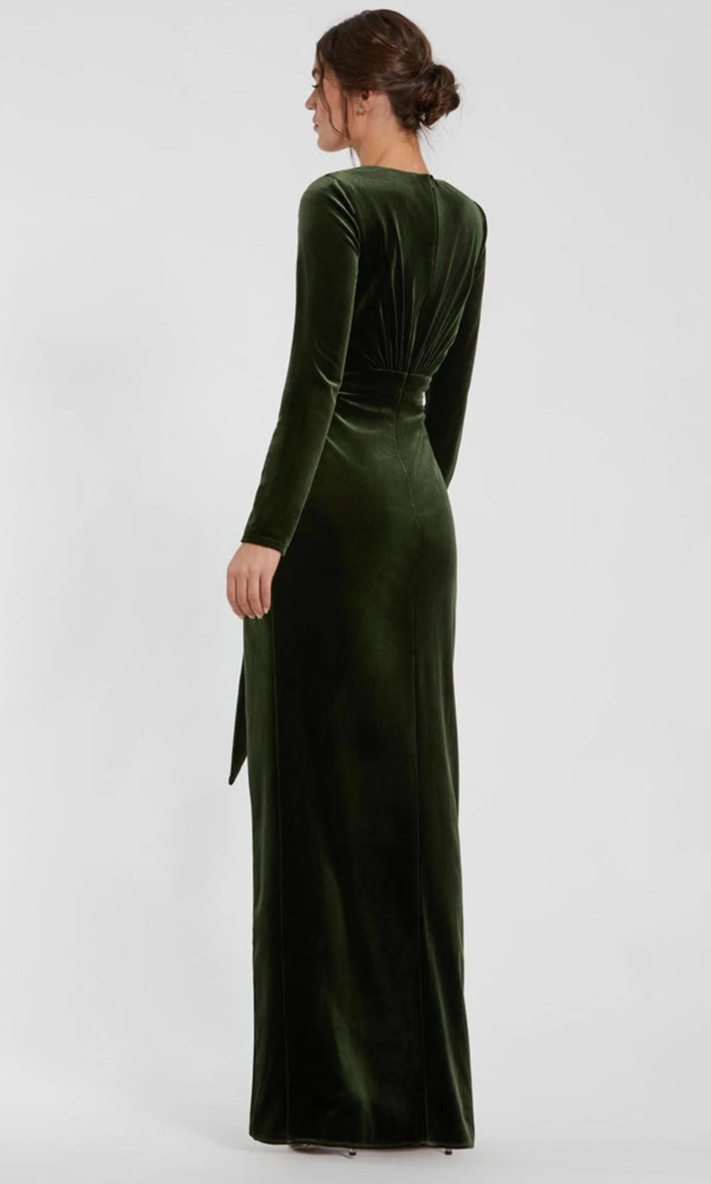 V-Neck Long Sleeves Sheath Velvet Fashion Floor length Mother of the Bride Dresses Custom For Ladies