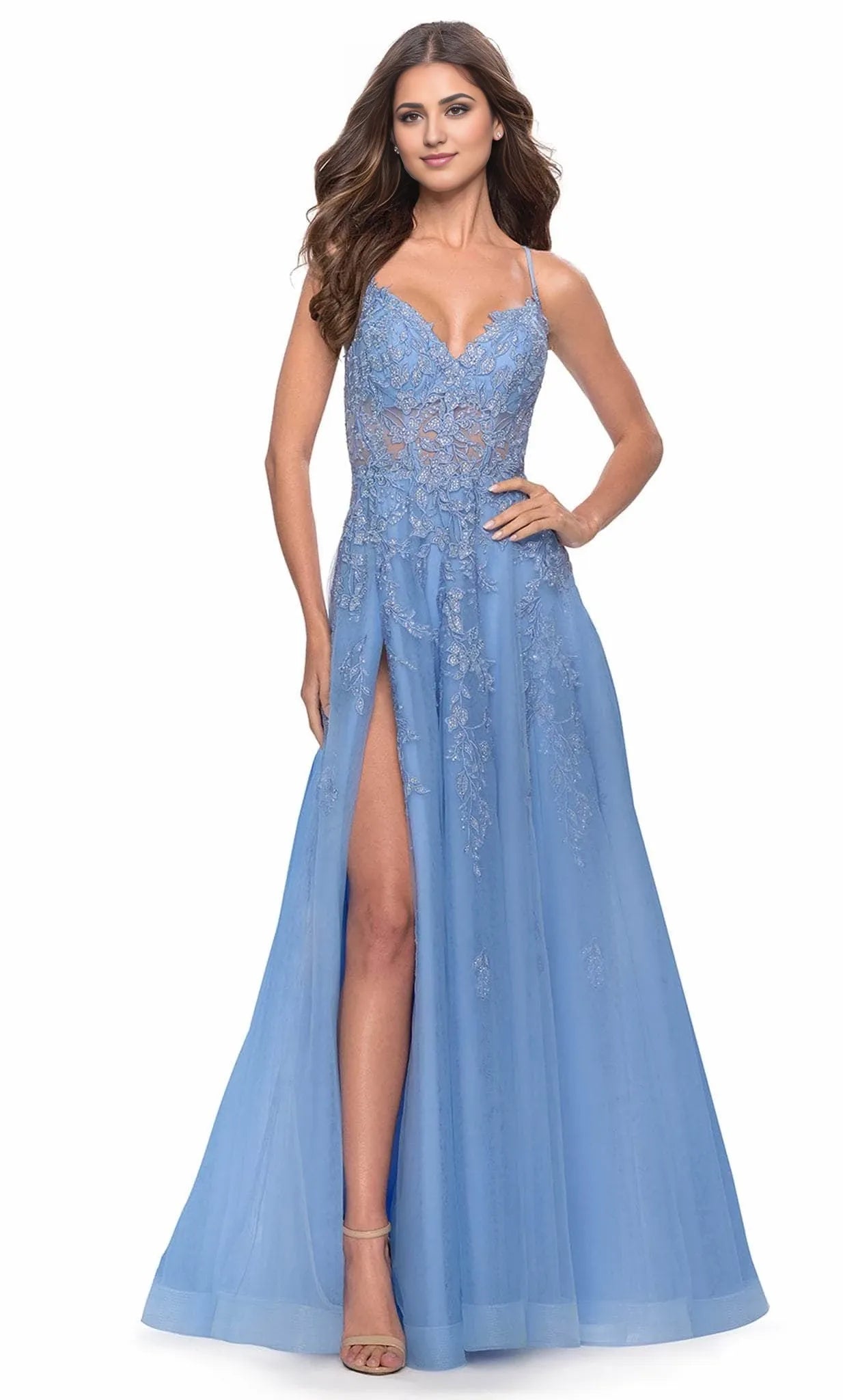 V-Neck Sleeveless A-Line Charming Off the shoulder Floor Length Prom Dress For Sale For Ladies