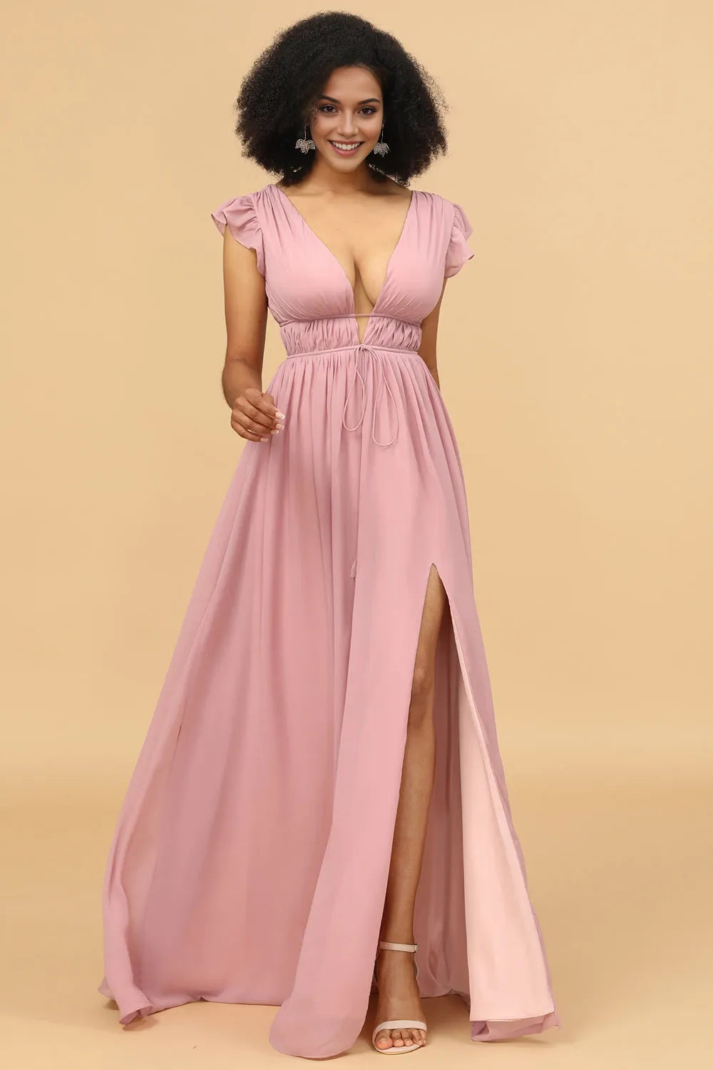 V-Neck Sleeveless A-Line Classic Floor Length Prom Dress Hot Sale For Adults