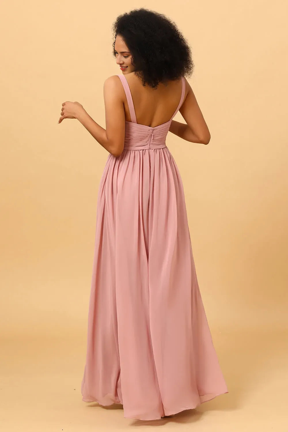V-Neck Sleeveless A-Line Classic Off the shoulder Floor Length Prom Dress Hot Sale For Ladies