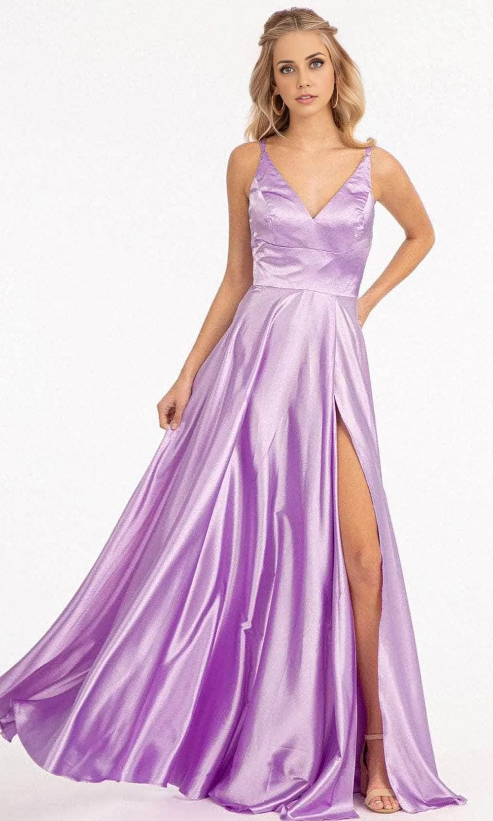 V-Neck Sleeveless A-Line Fashion Off the shoulder Floor Length Prom Dress Hot Sale For Women