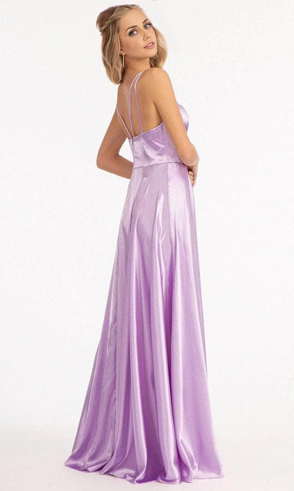 V-Neck Sleeveless A-Line Fashion Off the shoulder Floor Length Prom Dress Hot Sale For Women