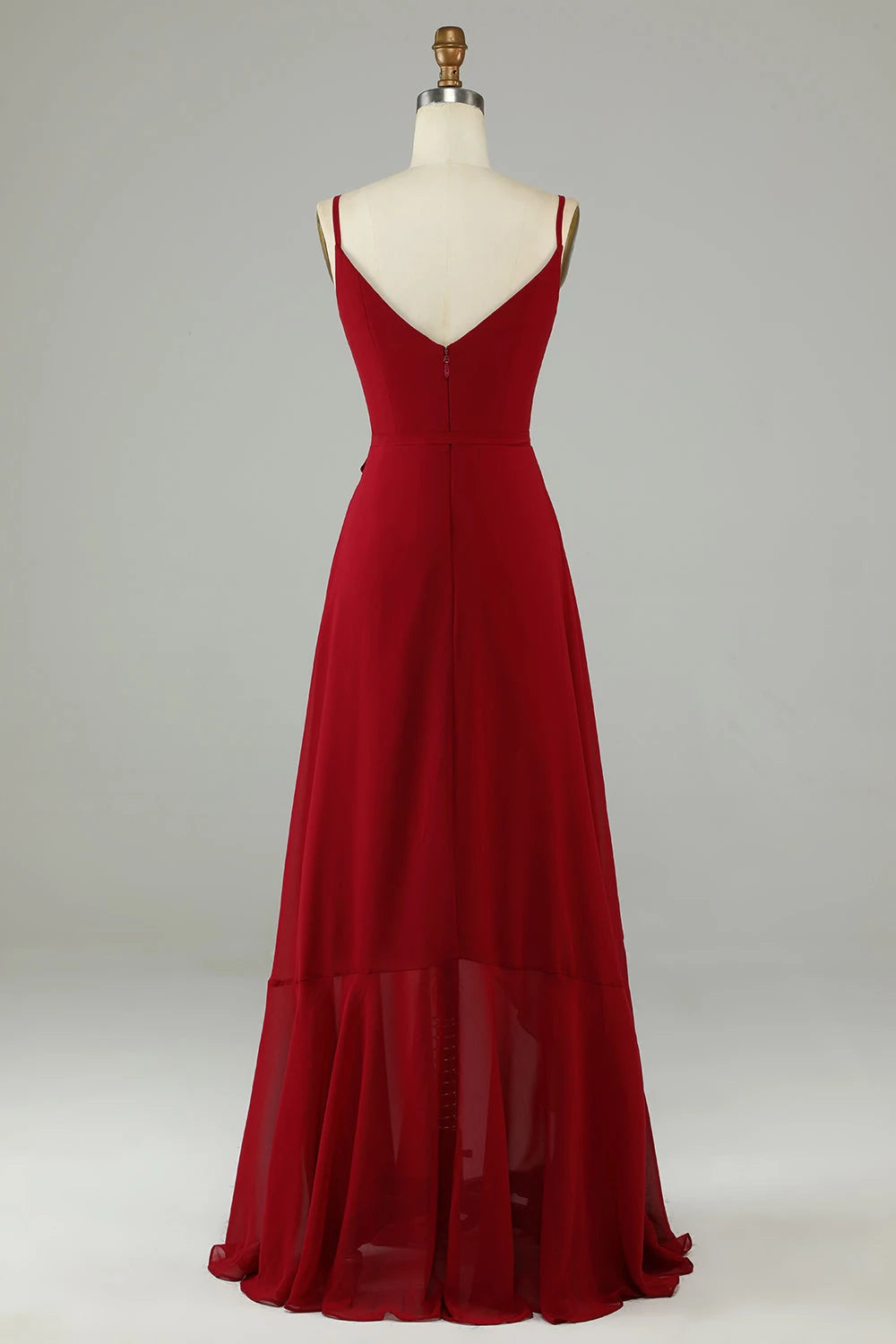 V-Neck Sleeveless A-Line Gorgeous Burgundy Off the shoulder Floor length Party Dress Hot Sale For ladies