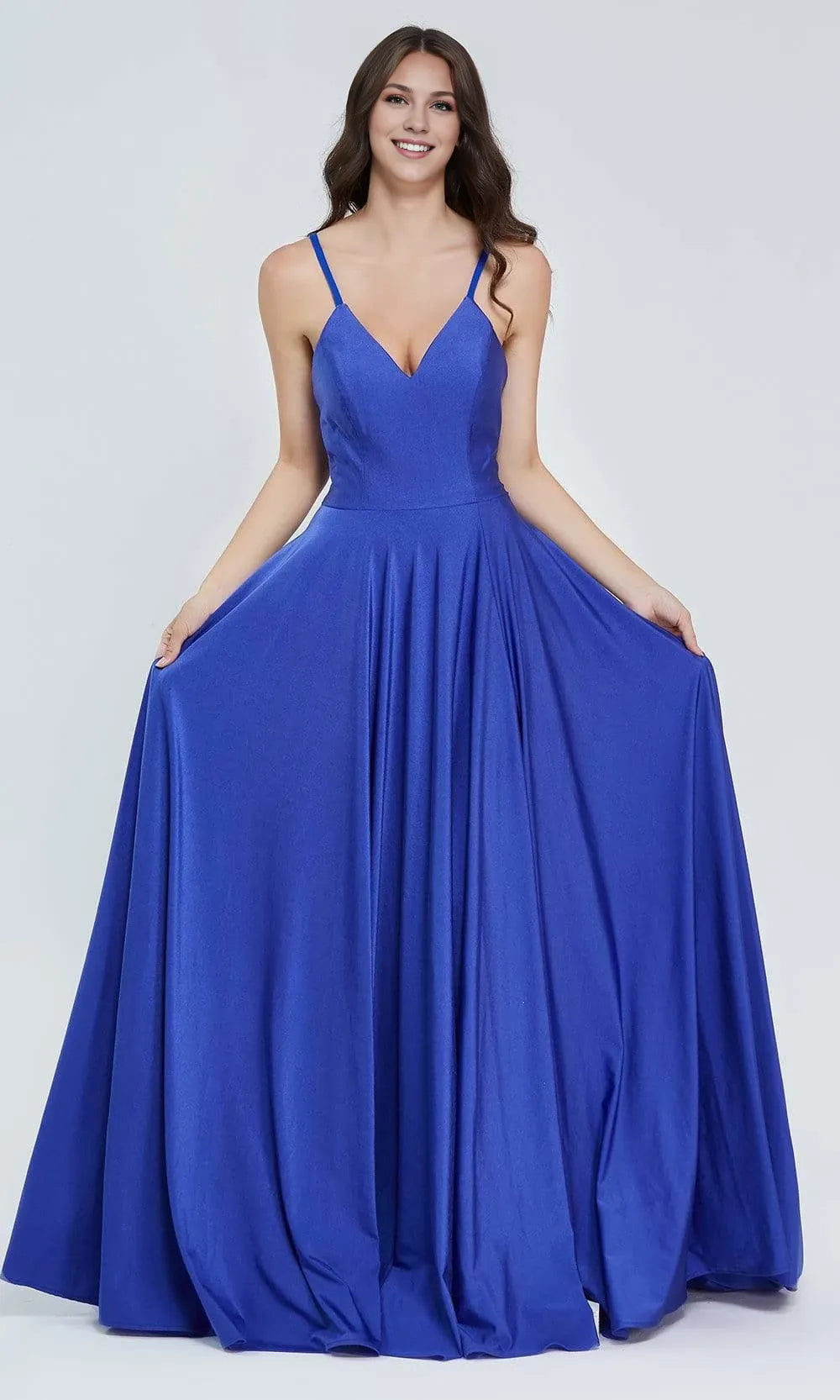 V-Neck Sleeveless A-line Beautiful Off the shoulder Floor length Prom Dress For Sale For Women