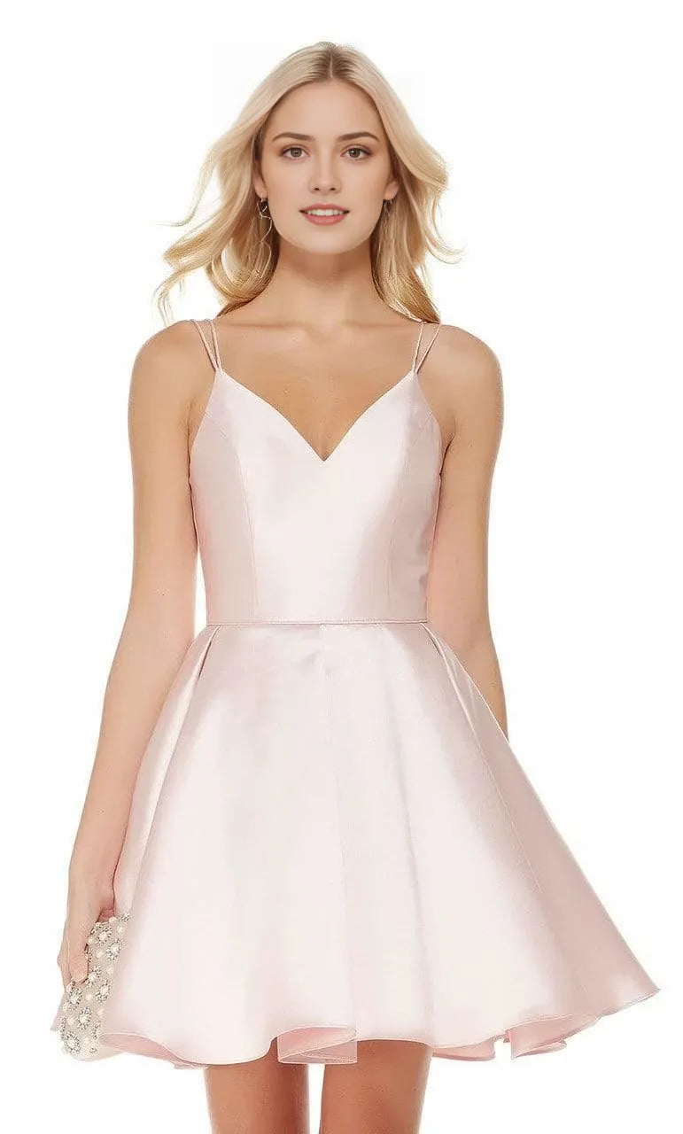V-Neck Sleeveless A-line Cute Off the shoulder Short Prom Dress For Sale For Women