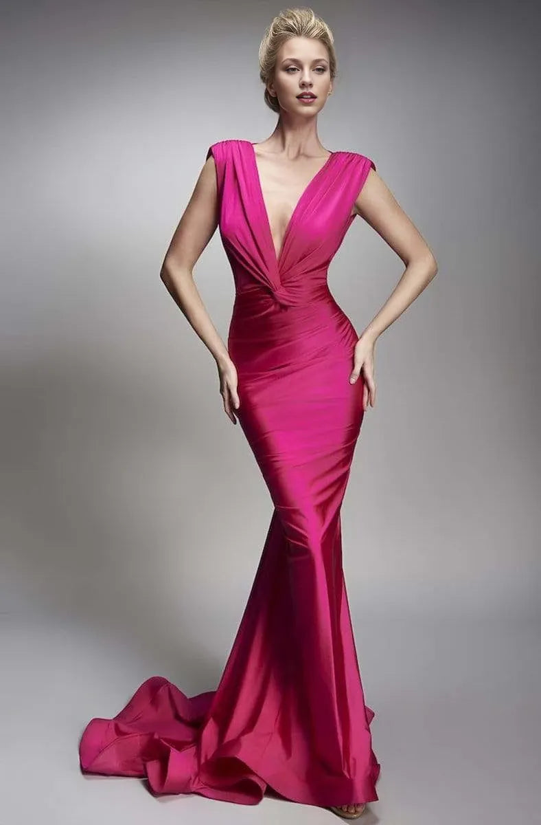 V-Neck Sleeveless Mermaid Vintage Floor length Prom Dress For Sale For women