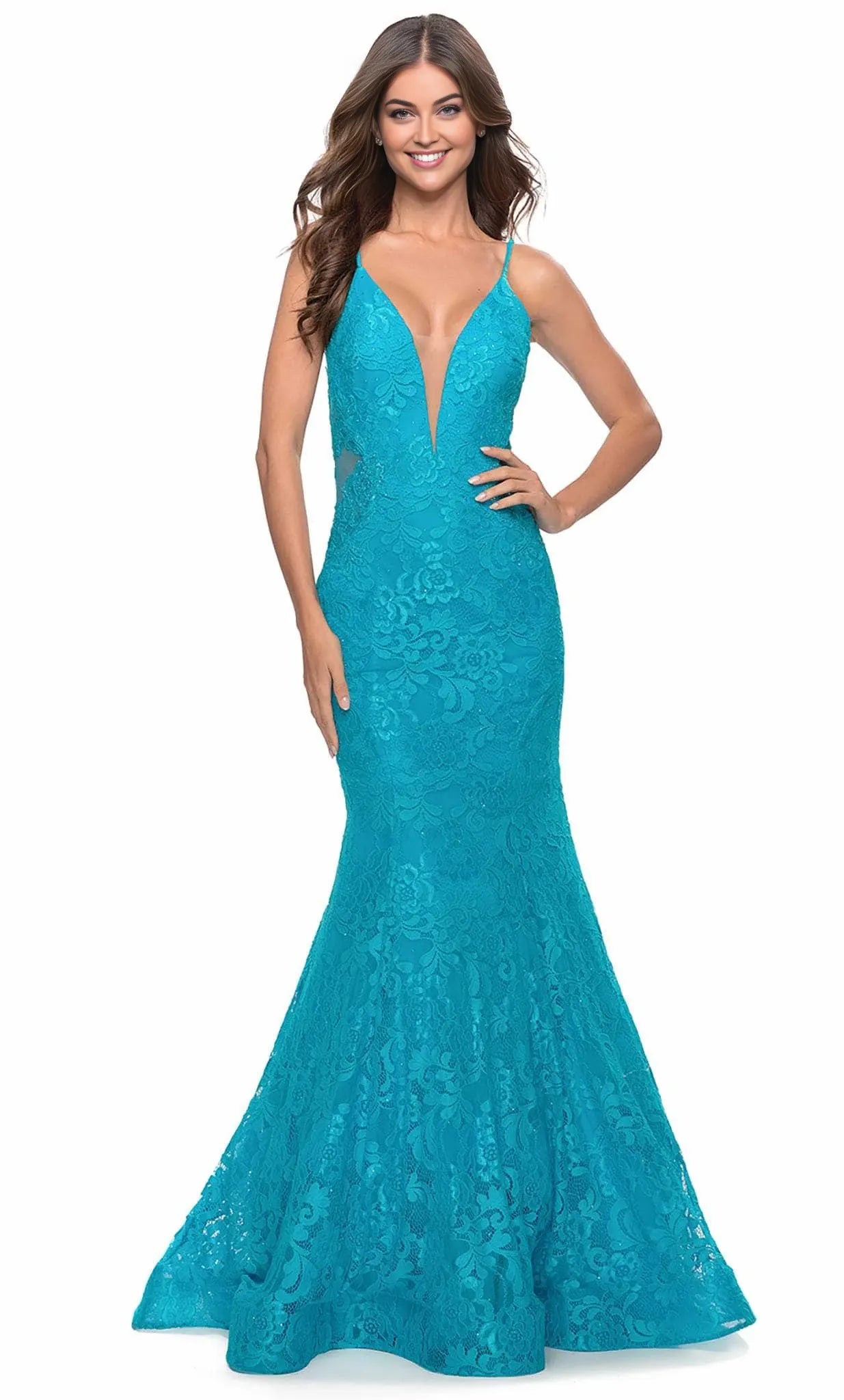 V-Neck Sleeveless Mermaid Vintage Floor length Prom Dress Hot sale For Women