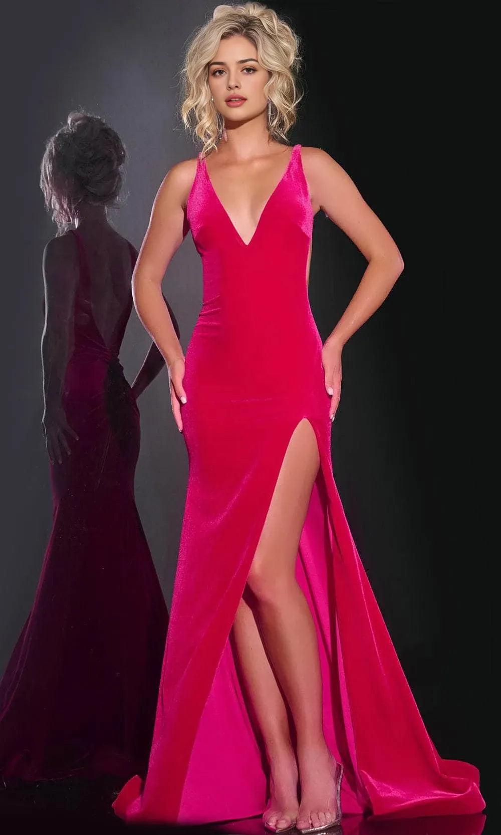 V-Neck Sleeveless Mermaid Vintage Velvet Floor length Long Prom Dress Hot Sale For Women