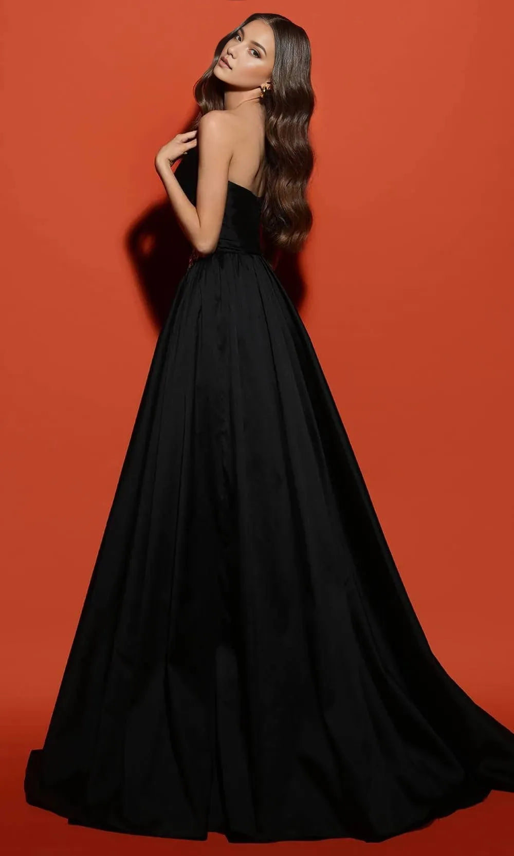 V-Neck Sleeveless Sheath Trendy Black Off the shoulder Floor length Prom Dress For Sale For Women