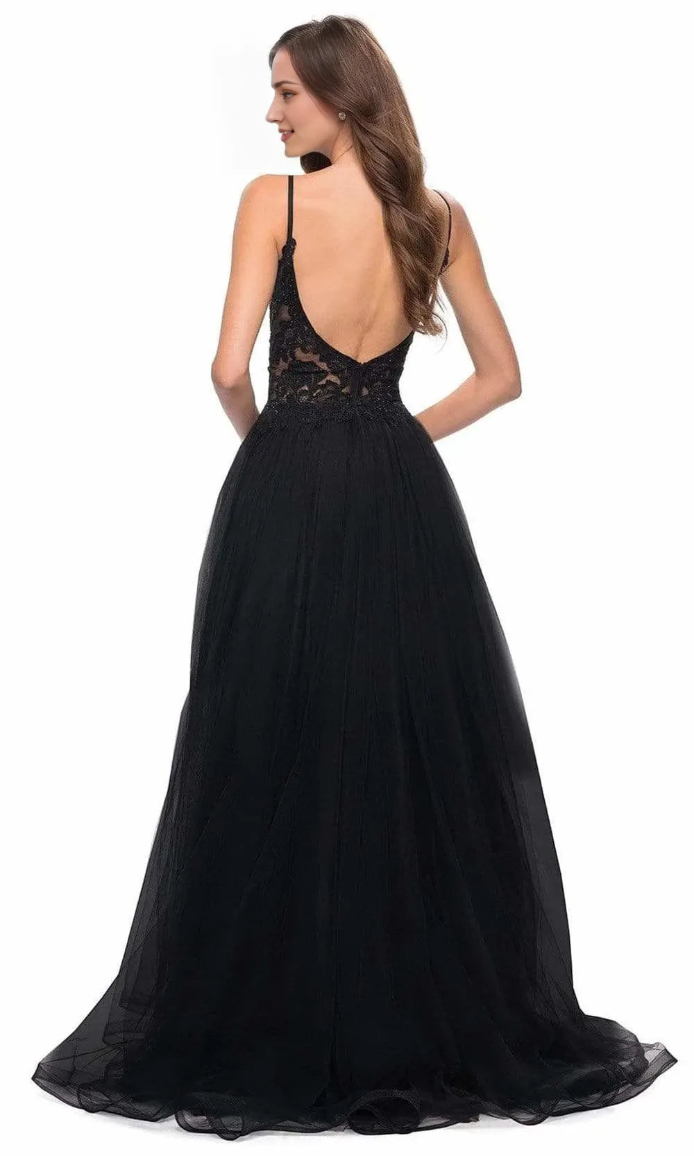 V-neck Sleeveless A-Line Tulle Trendy Floor length Long Prom Dress Hot Sale For Ladies