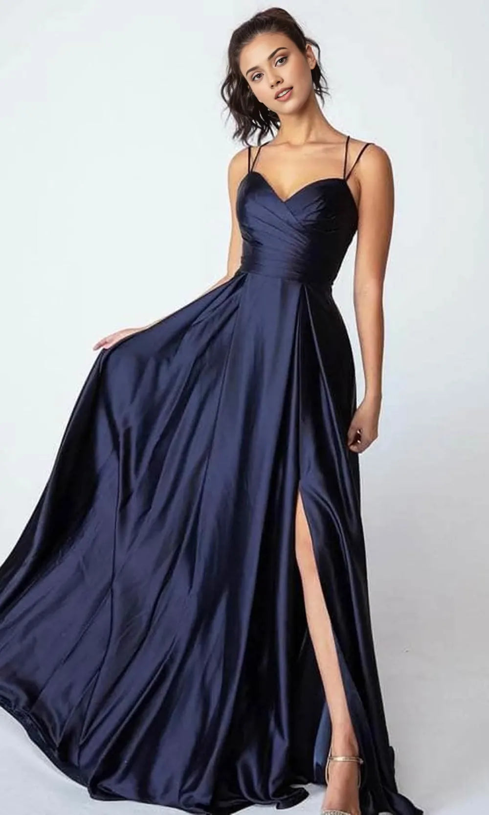 V-neck Sleeveless A-line Charming Off the shoulder Floor length Long Prom Dress Hot Sale For Ladies