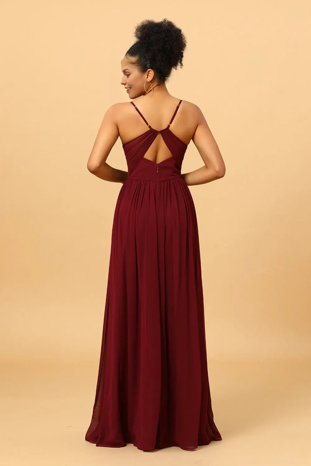 V-neck Sleeveless A-line Romantic Chiffon Off the shoulder Floor length Party Dress Buy For women