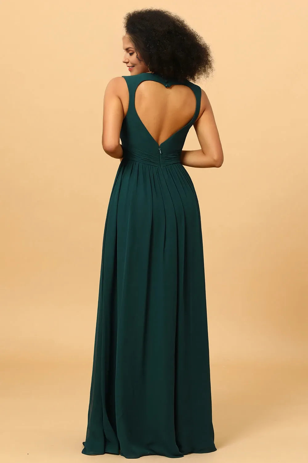 V-neck Sleeveless A-line Simple Off the shoulder Floor length Party Dress Buy For women