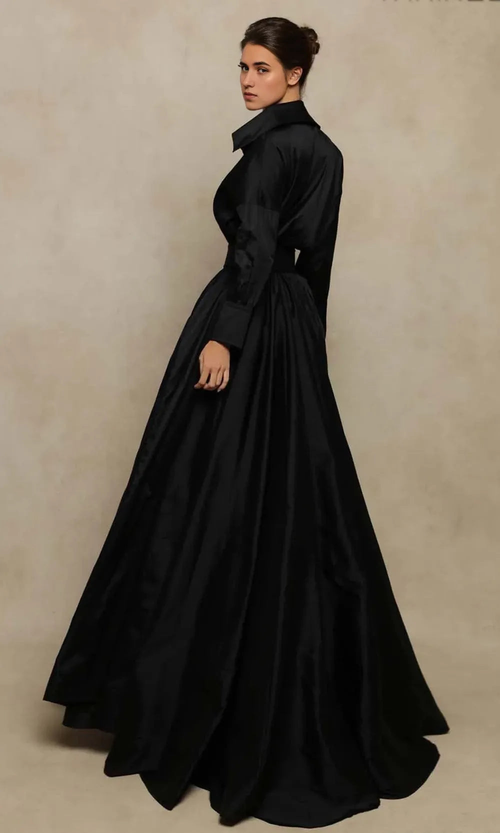 V Neck Long Sleeves  A-line Fashion Floor length Prom Dress Hot Sale For Ladies