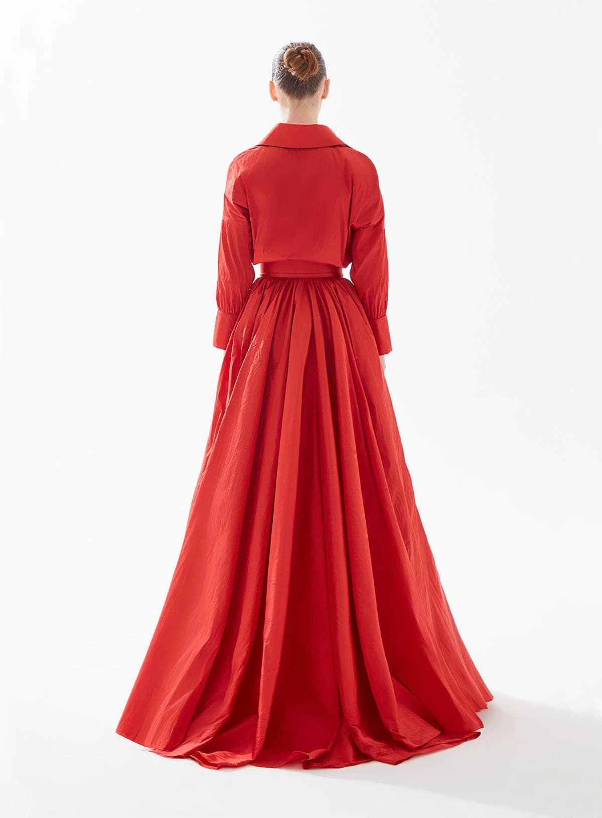 V Neck Long Sleeves  A-line Fashion Floor length Prom Dress Hot Sale For Ladies