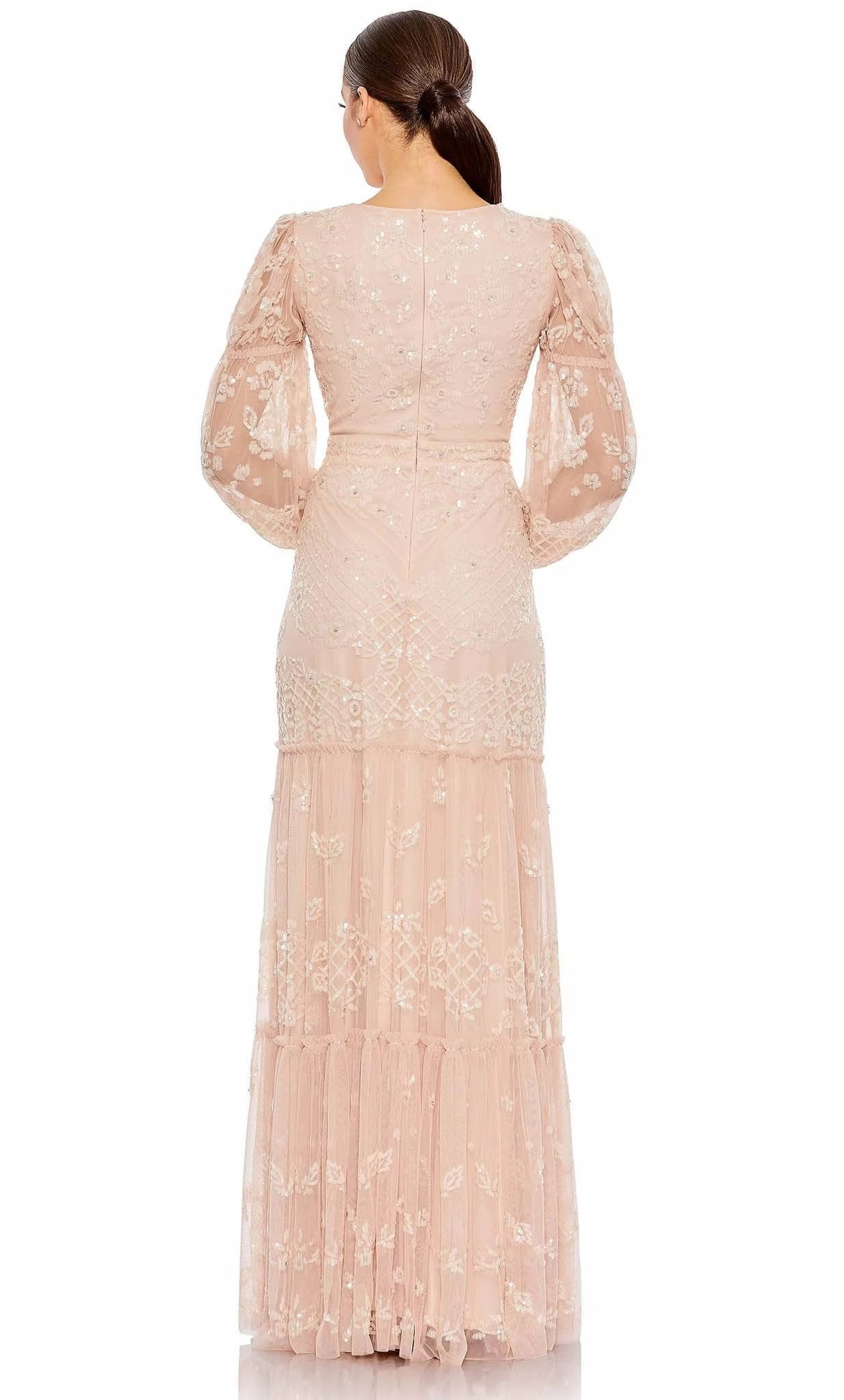 V Neck Long Sleeves A-line Modest Floor length Long Prom Dress For Sale For Ladies