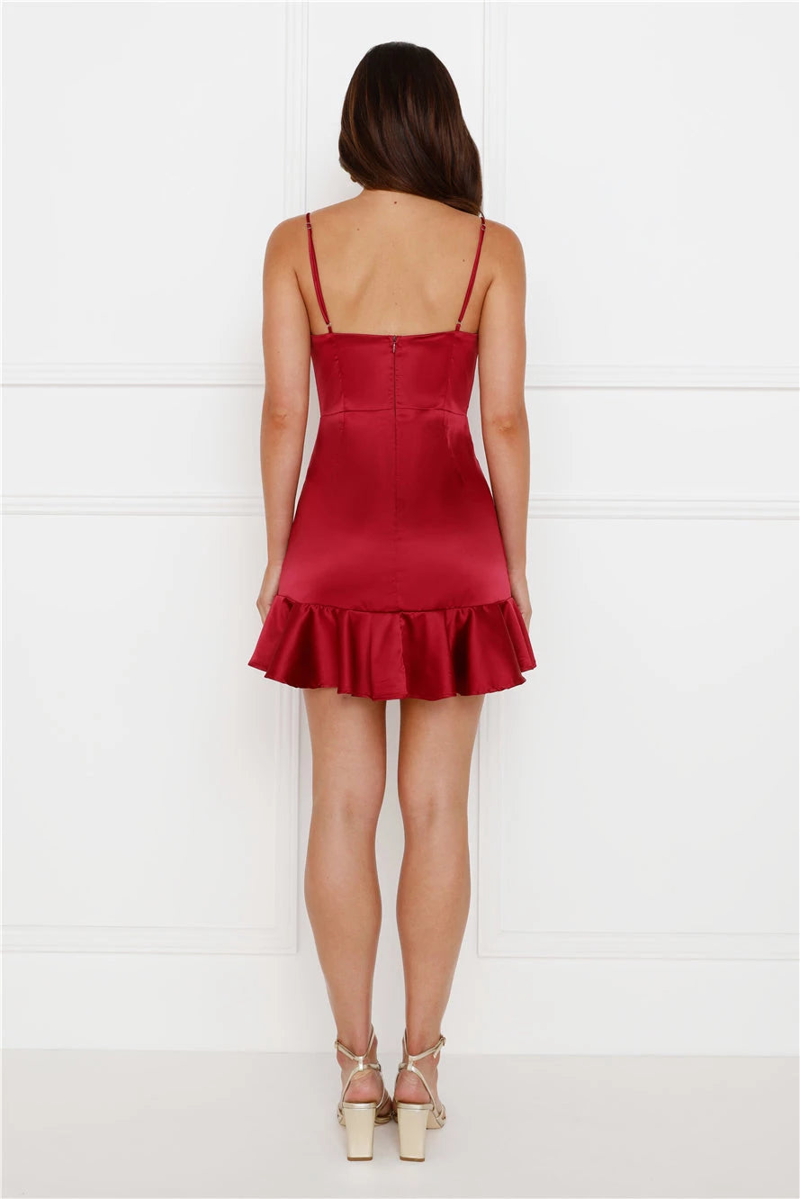 V Neck Sleeveless A-Line Modern Red Off the shoulder Short Party Dress For Sale For Female