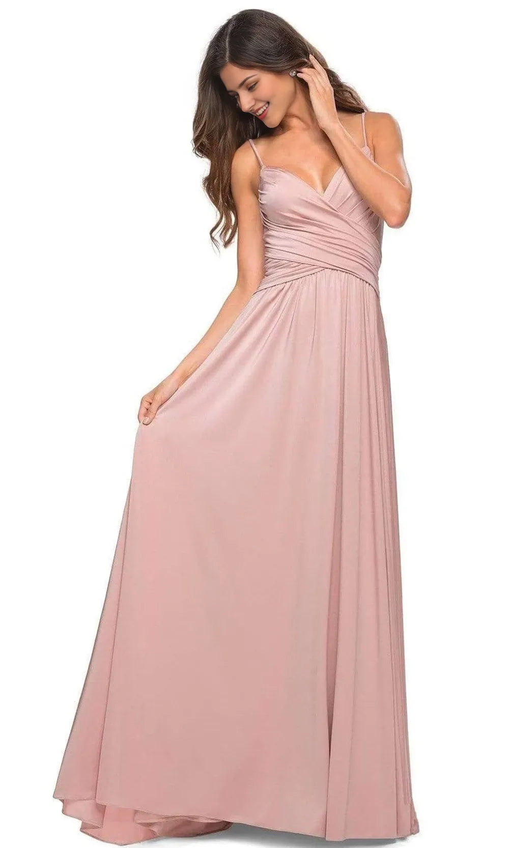 V Neck Sleeveless A-Line Trendy Floor length Long Prom Dress Hot Sale For Ladies