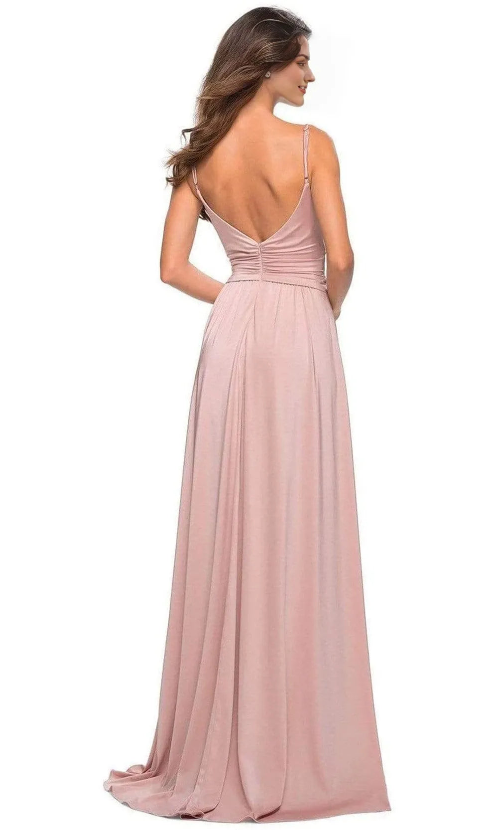 V Neck Sleeveless A-Line Trendy Floor length Long Prom Dress Hot Sale For Ladies