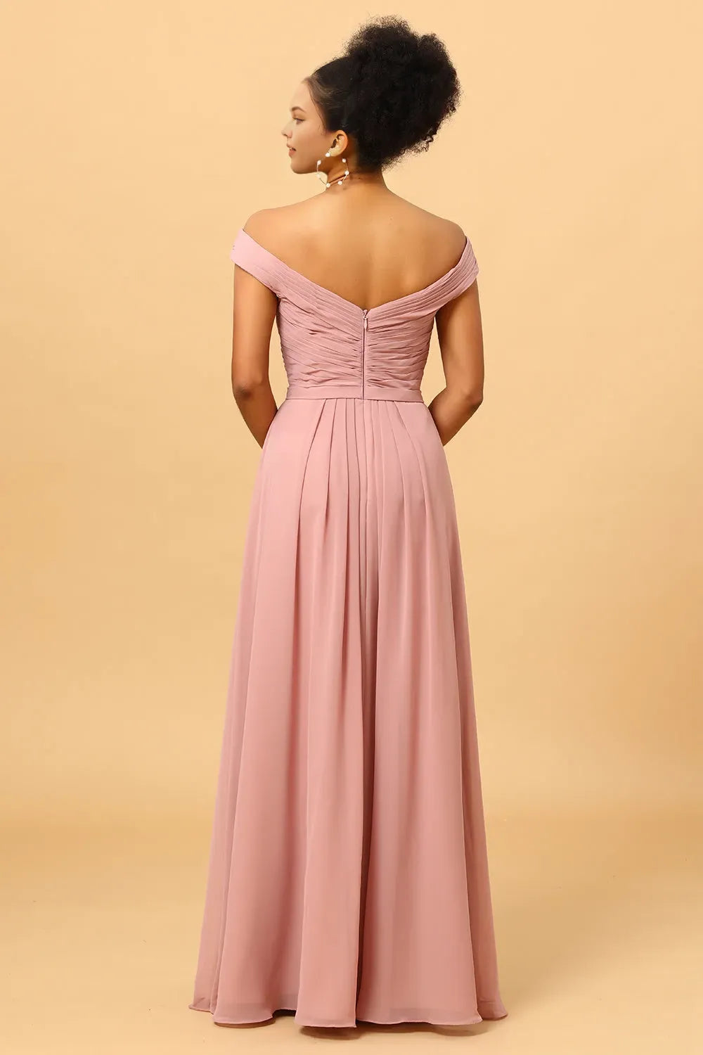 V Neck Sleeveless A-Line Trendy Off the shoulder Floor Length Prom Dress Hot Sale For Ladies