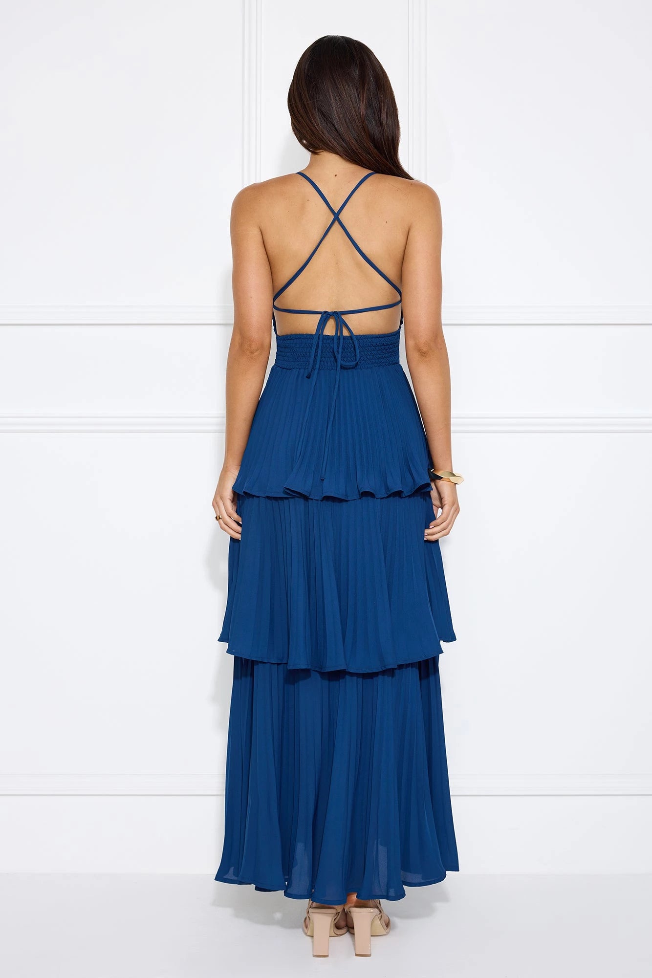 V Neck Sleeveless A-Line Trendy Off the shoulder Floor length Party Dress For Sale For Women