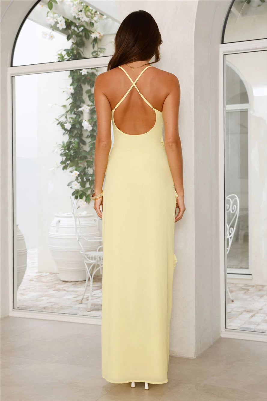 V Neck Sleeveless Sheath Fashion Off the shoulder Floor length Party Dress Hot Sale For Women