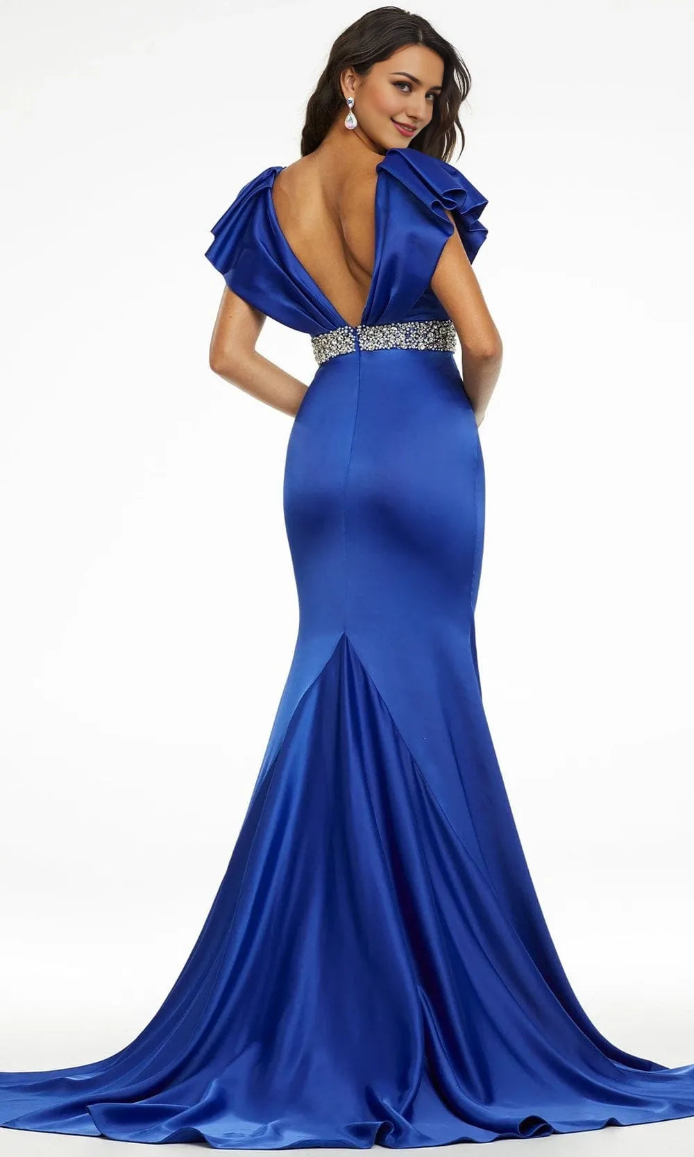 V Neck Sleeveless Trumpet Trendy Floor length Long Prom Dress For Sale For Women