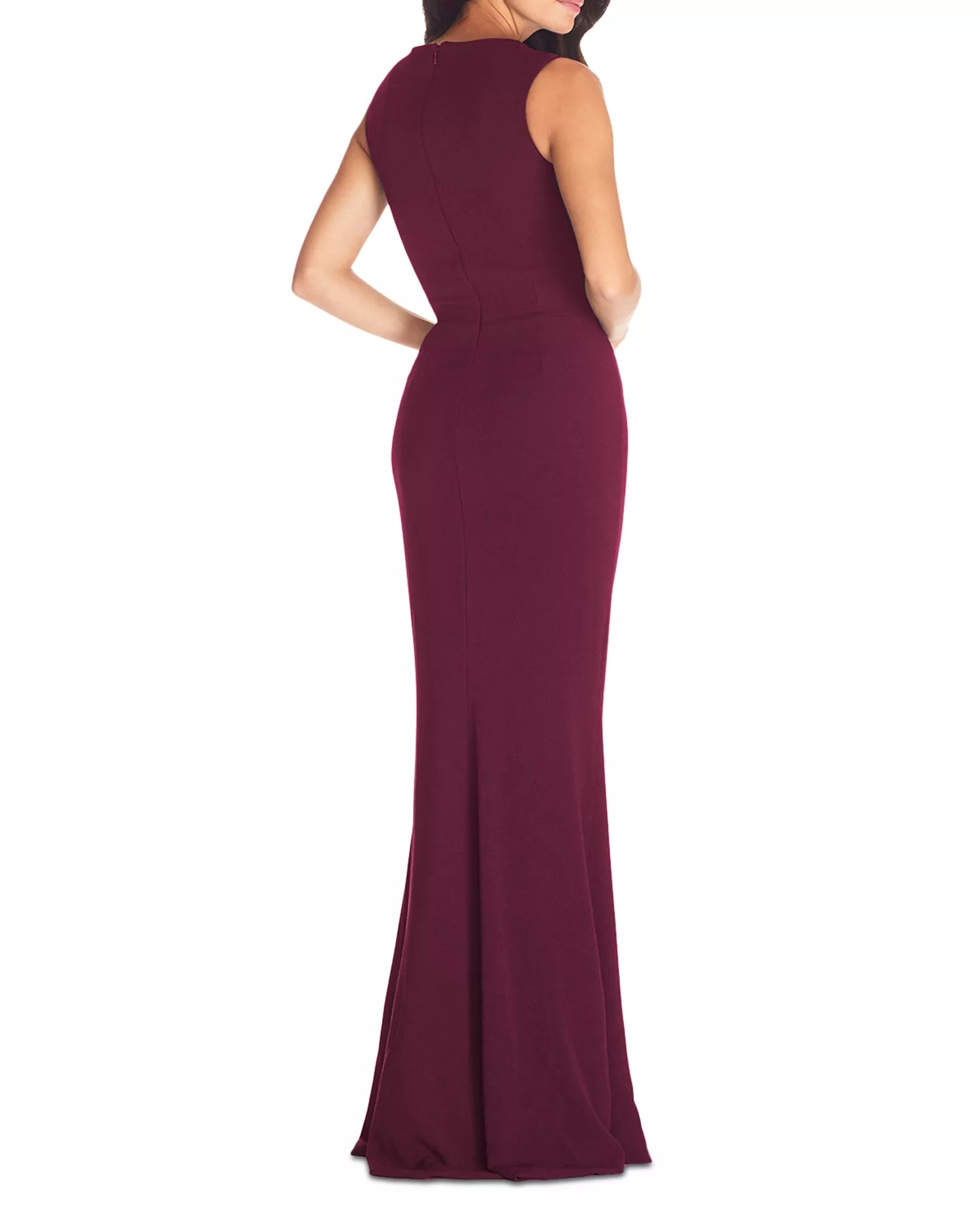 Velvety Trumpet Square Neck Sleeveless Zipper Back Floor Length For Adults Prom Dress