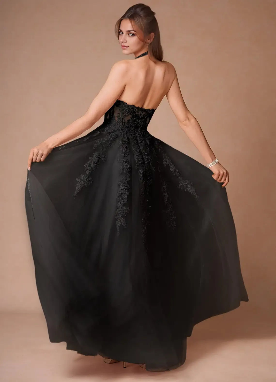 Vibrant Ballgown Deep V Neck Sleeveless Open Back Floor Length For Sale Prom Dress