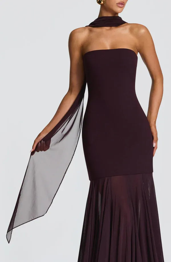 Vibrant Sheath Square Neck Choker Strap Lace Up Back Floor Length For Sale Prom Dress