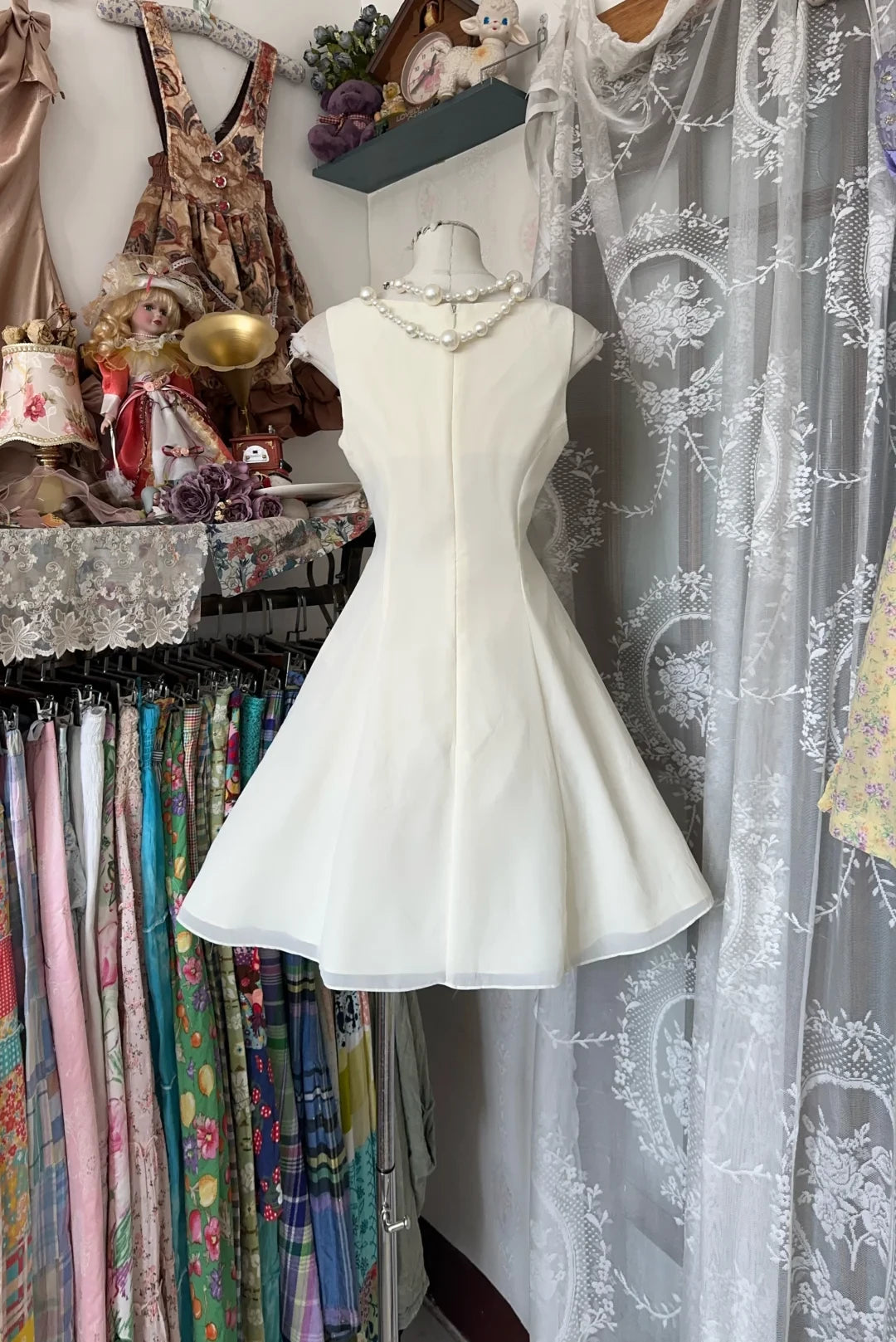 Vintage Simple Ivory Elegant A-Line Short Prom Dress Party Dress Cocktail Dress Homecoming Dress Evening Dress