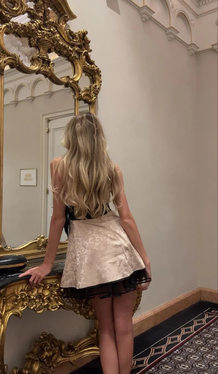 Vintage Light Champagne Strapless Sleeveless Off-the-shoulder Short Prom Dress Cocktail Dress Evening Dress Party Dress Homecoming Dress